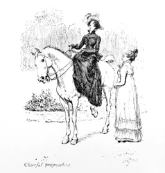„Wesoła prognoza”, ilustracja z „Duma i uprzedzenie” Jane Austen, wydanie z 1894 r.